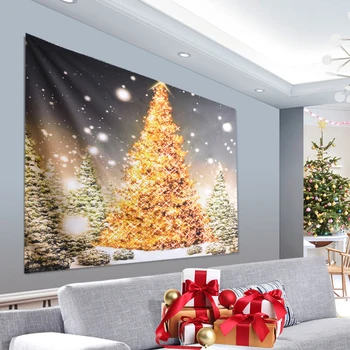 

Transfer warehouse with water wash label golden purple Christmas holiday tapestry - 1 piece