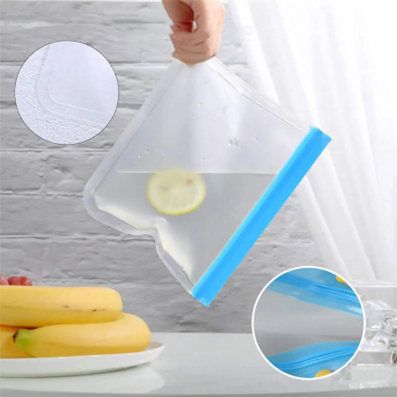 Reusable PEVA Food Storage Ziplock Self-Sealed Fresh-keeping Bags