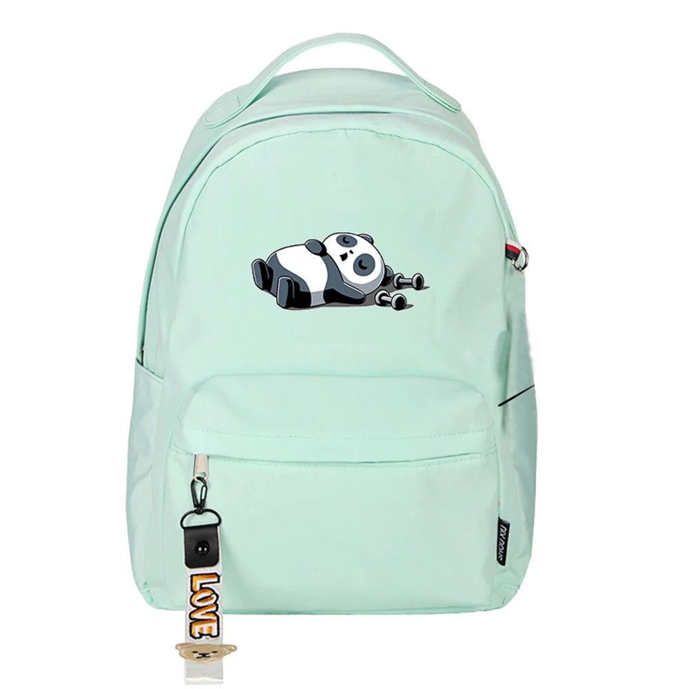 Mochila escolar de nailon con diseño de Panda para mujer, morral escolar rosa con diseño de Animal Kawaii, para ordenador portátil