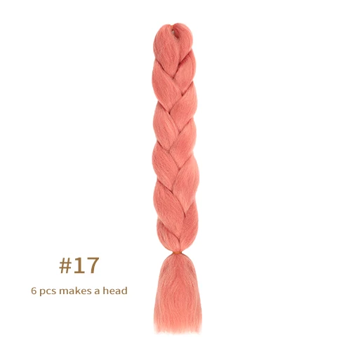 Synthetic jumb Braids Ombre Braiding Hair Extension Box Braid Hair Pink Purple Yellow Golden Colors hair 24inch kanekalons hair A17