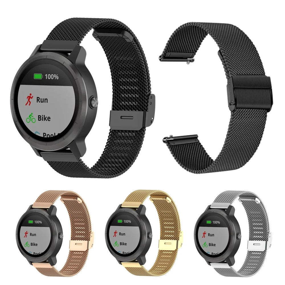 

Металлический браслет для наручных часов Garmin Vivoactive 4 3/Вену 2/Forerunner 245 645 ремешок для смарт-часов Нержавеющая сталь браслет для смарт-браслета Amazfit GTR