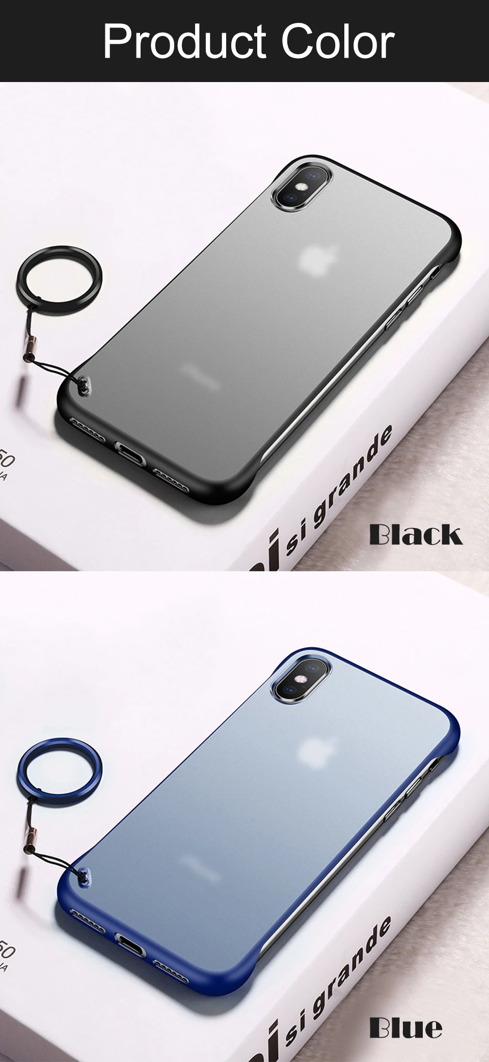 Прозрачный чехол для iPhone X XS MAX XR 6 6S 7 7S 8 Plus Прозрачная защитная задняя крышка красный черный матовый Твердый защитный чехол
