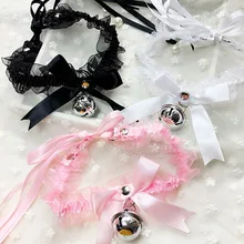 Модные каваи Лолита Кружева цветочные колокольчик чокер секс аксессуары ручной работы лента бант воротник ожерелье