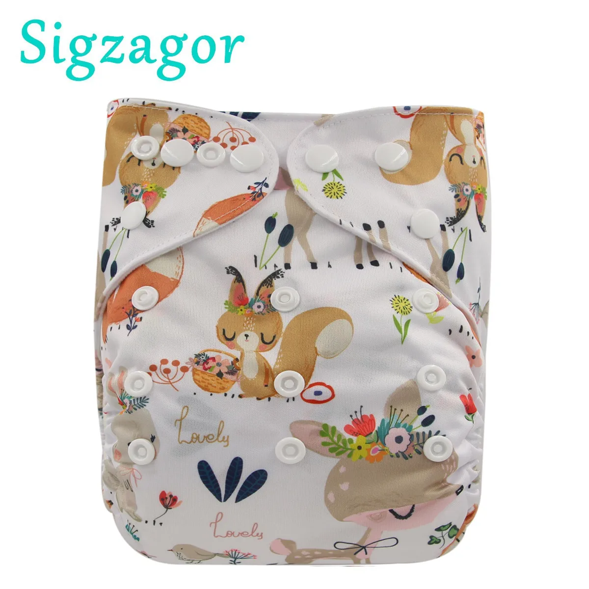Sigzagor-pañal de tela con bolsillo para bebé, pañal reutilizable, lavable, micropolar, 3kg a 15kg