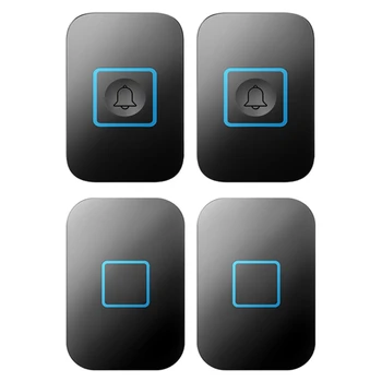 

Wireless Waterproof Doorbell 2 Button 2 Receiver 300M Music Doorbell LED Doorbell EU Plug