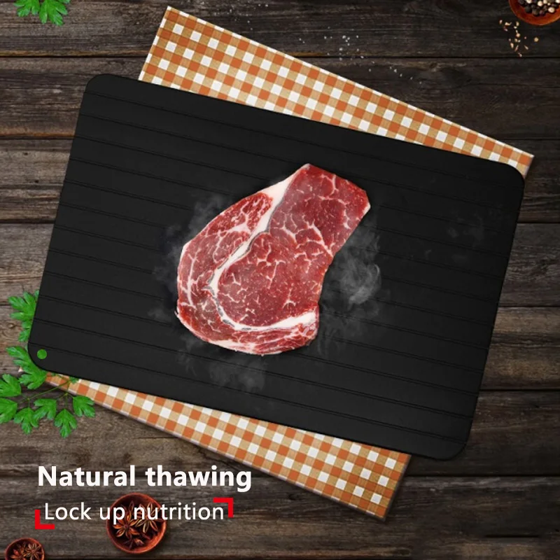 Rectangle Aluminium Quick Defrosting Food Meat Fruit Plate Board Defrost Kitchen Gadget Tool Fast Defrosting Tray Thaw Frozen