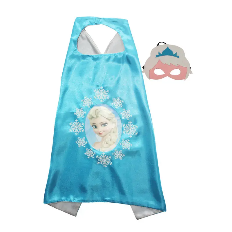 ELSA Плащ супергероя с масками для детей; костюм на день рождения, Хэллоуин; Косплей Аниме - Цвет: ELSA