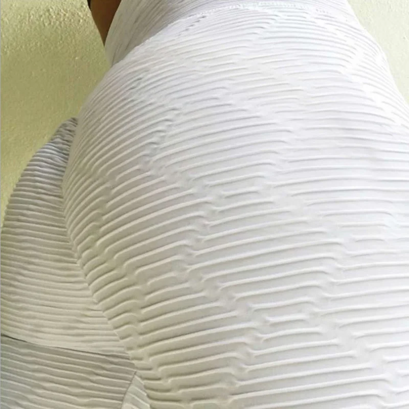 White SALSPOR, женские штаны для занятий йогой, высокая талия, эластичные спортивные Леггинсы, одноцветные, плотные, пуш-ап, леггинсы для фитнеса, штаны для бега - Color: White