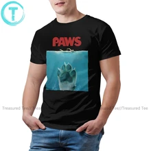 

Paw T Shirt Funny Paws Jaws Dog Parody T-Shirt Men Short Sleeve Tee Shirt Awesome Cotton Print Summer Tshirt