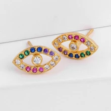 Маленькие Мини-серьги-кольца, цветные женские серьги с фианитом, покрытые золотом, милые модные ювелирные изделия, панк-аксессуар, MZ019