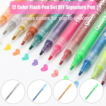 

Paint Pens Markers Set 12 Colors for Rock Painting Glass Wood Metal Calligraphy or 1 Color Paint Pen DJA88