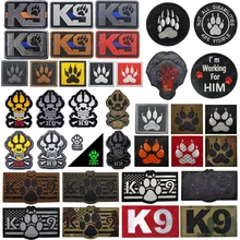 3d bordado remendo k9 serviço cão tático remendos do exército emblema reflexivo militar ir infravermelho prendedor pvc bordados emblemas