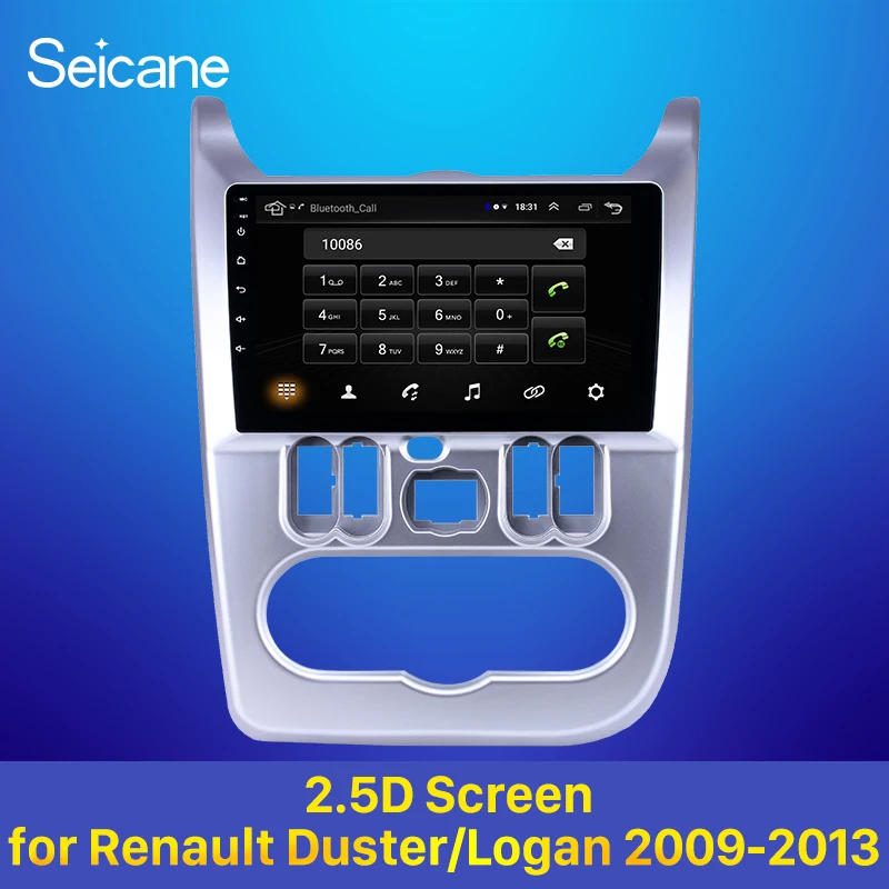 Seicane 9 дюймов Автомобильный gps Радио Android 8,1 для Renault Duster/Logan 2009 2010 2011 2012 2013 головное устройство плеер Поддержка Carplay wifi