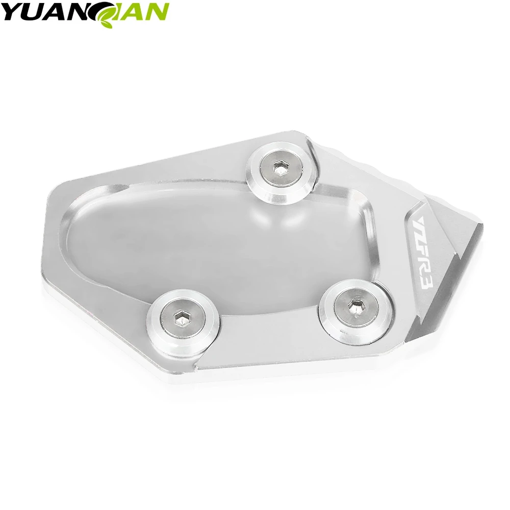 Для Yamaha YZF R3 YZF-R3 Мотоцикл CNC алюминиевый удлинитель подставки для ног накладка увеличитель боковой стойки YZF R3 логотип - Color: Silver