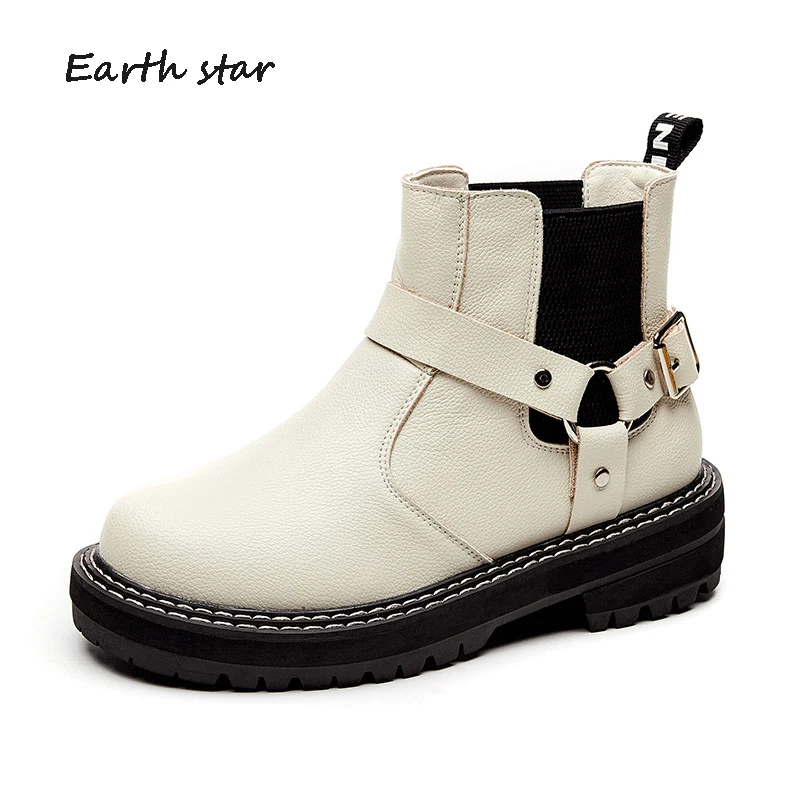 Женская обувь botas mujer Сезон осень Ботинки Martin из натуральной кожи Модные