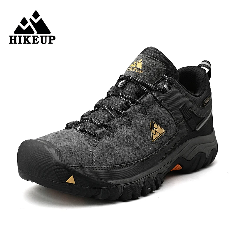 HIKEUP кожаные трекинговые кроссовки обувь мужская кожаный Спортивная для