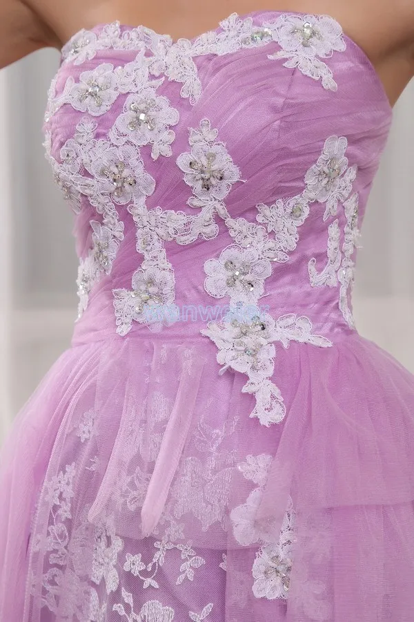 vestidos, Формальные платья невесты, платье горничной, сексуальное, лавандовое, фиолетовое, кружевное, короткое, перед длинной спиной, платье для выпускного вечера