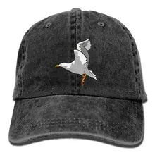 Белая джинсовая кепка с чайкой, Регулируемая Мужская Повседневная Бейсболка