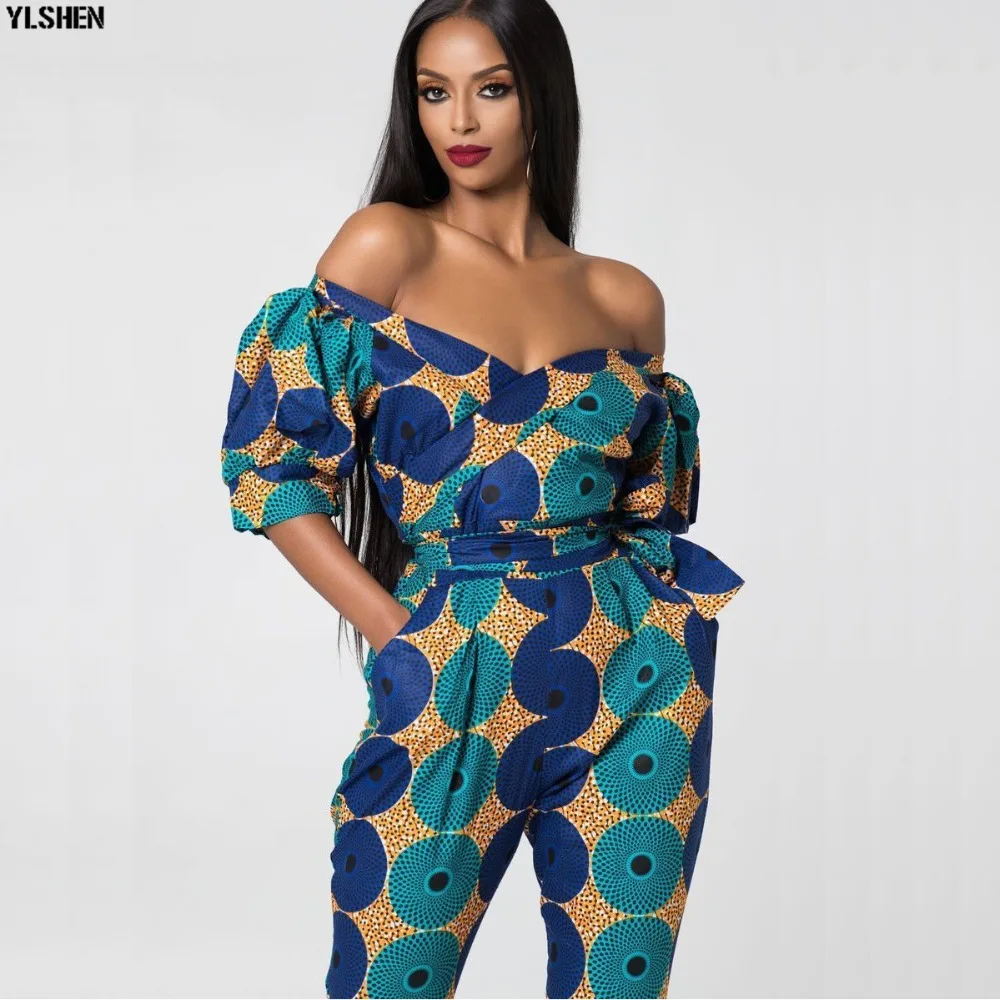 Dashiki African Clothes for Women Traditional Print  Jumpsuit Dresses Basin Riche Clothing Vetement Robe Africaine Femme 2019 25