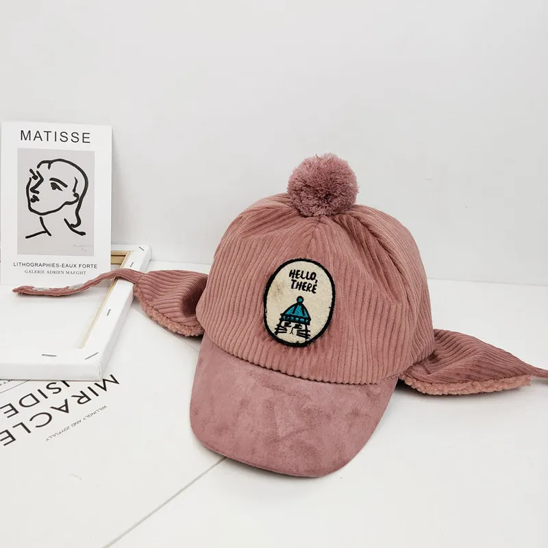 Winter Warm Kids Boys Hats Fur Lining Earcuff Cartoon Caps