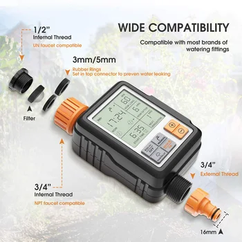 

3 inch LCD Watering Timer Sprinkler Controller Programmable Irrigation Faucet Controller for Garden Automatic Irrigation