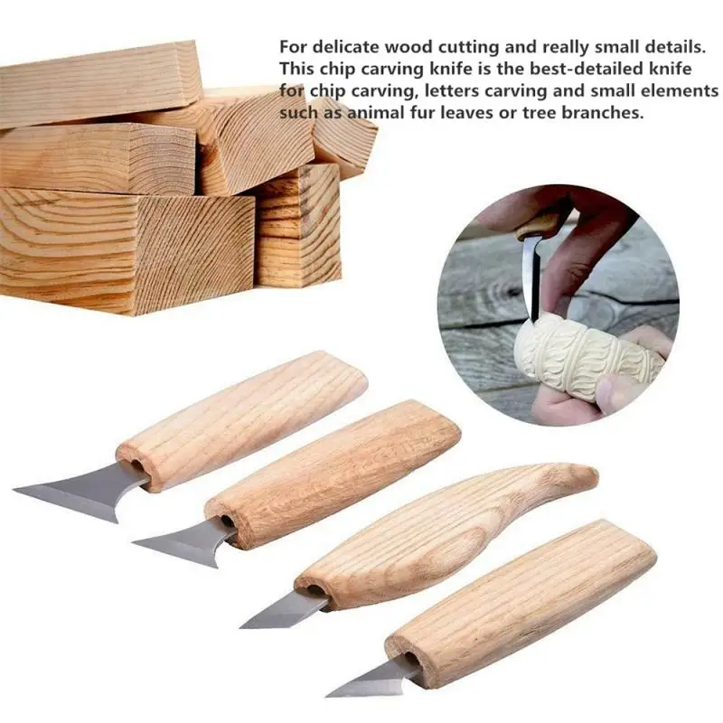 7Pcs/lot Wood Carving Knife Chisel Woodworking Cutter Woodcarving Cutter Hand Tool Set High Strength Hooked Whittling Cutter