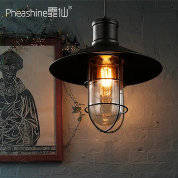 

Loft retro industrial bar small iron cage lampshade restaurant bar coffee shop iron chandelier lamps