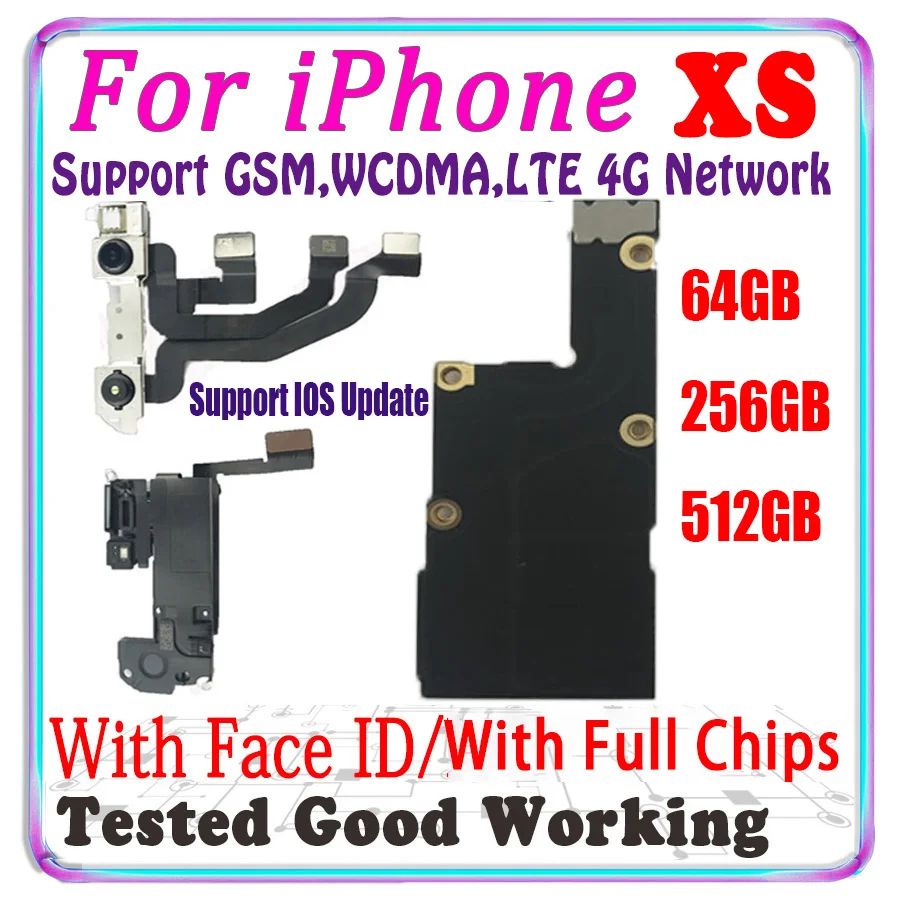 Scheda Madre Completa Per Iphone Xs X S Scheda Madre Da 5.8 Pollici Con Face Id 512Gb 256Gb 64Gb Scheda Logica Con Aggiornamento Supporto Ios Icloud G