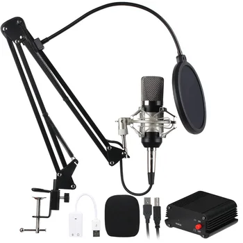 

New Recording Mic Cardioid Condenser Microphone Kit with Shock Mount Filter for Vocal Live Streaming Singing Broadcasting