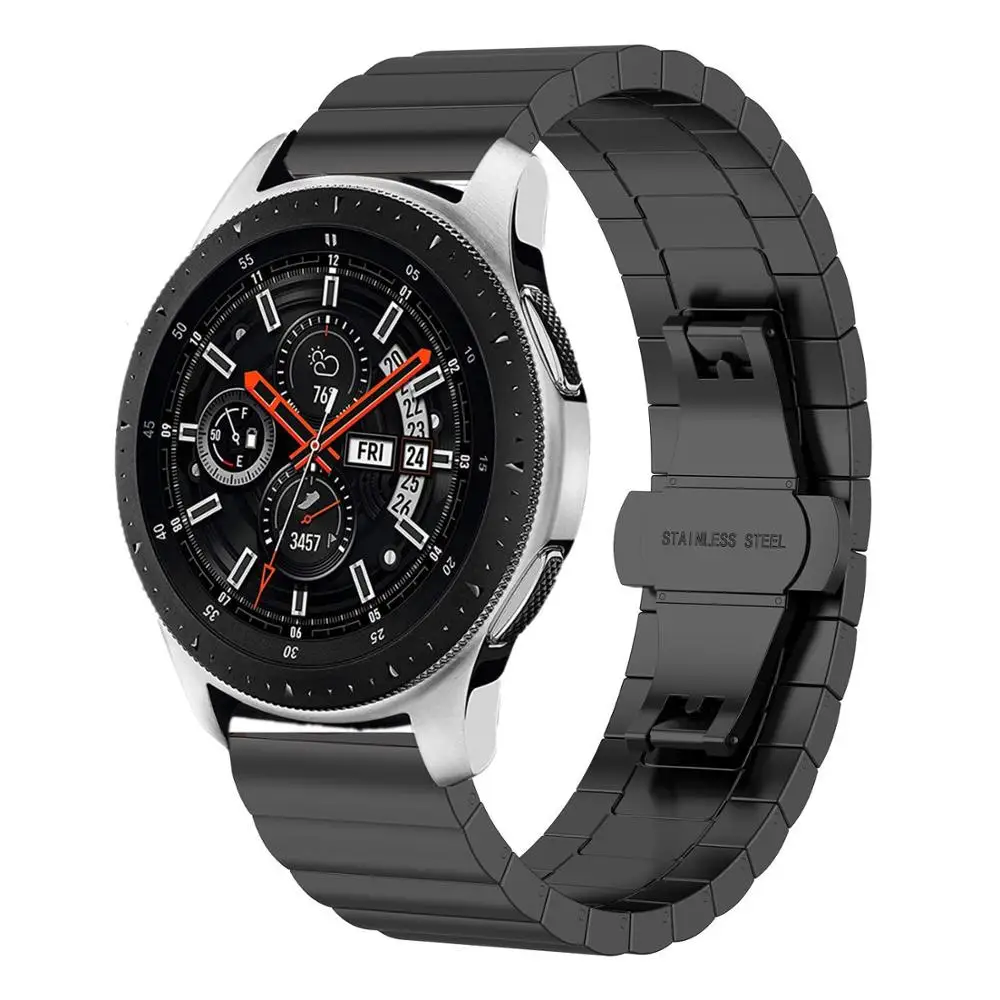 Роскошный ремешок из нержавеющей стали для samsung Galaxy watch 46 мм/42 мм/Активный 2 gear S3
