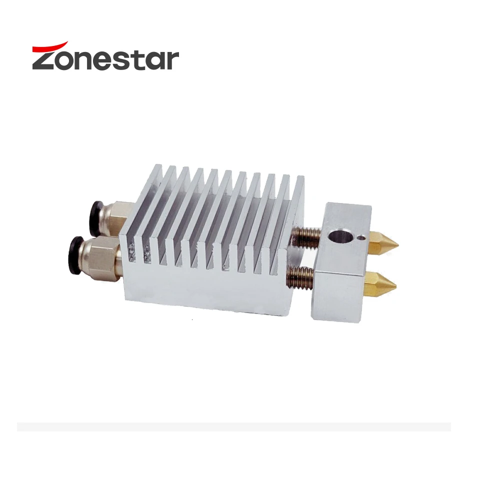 ZONESTAR двойной экструдер два сопла 2 в 2/1-OUT камбала Hotend 1,75 мм нити общий нагреватель для M8 D805S Z5 Z8 Z9 Z10