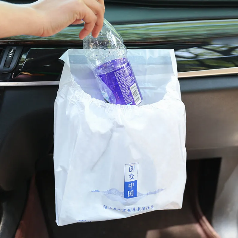 

3pc/pack Car Garbage Bag Degradable Garbage Bag With Self-adhesive Travel Garbage Bag Car Trash Bag Car interior Accessories