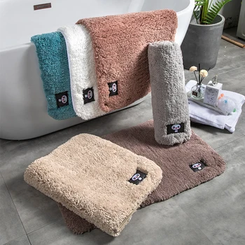 

Cotton Fiber Bath Mat Super Absorbent Bathroom Carpets Rugs Panda Bathtub Floor Mat Doormat For Shower Room Toilet Bathroom Mat