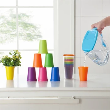 

Portable Rainbow Drinking Picnic Cup Tourism Plastic Cup Set Outdoor Travel Storage Water Cup