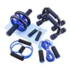 Healthy Abdominal Wheel Set Resistance Bands Jump Rope Abdominal Wheel AB Roller Grip Strength Device Wide Fitness Equipment