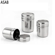 3 размера 304 нержавеющая сталь шейкер для кофе и шоколада сахарная пудра мука порошок какао кофе сито шейкеры с крышкой