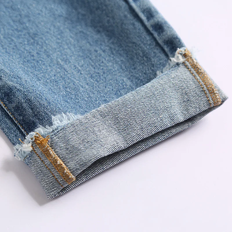 AOEMQ/повседневные джинсы в стиле панк; джинсовые синие брюки для уличных танцев; имитация жемчуга; джинсы с дырками; Лоскутная Одежда для ночного бара