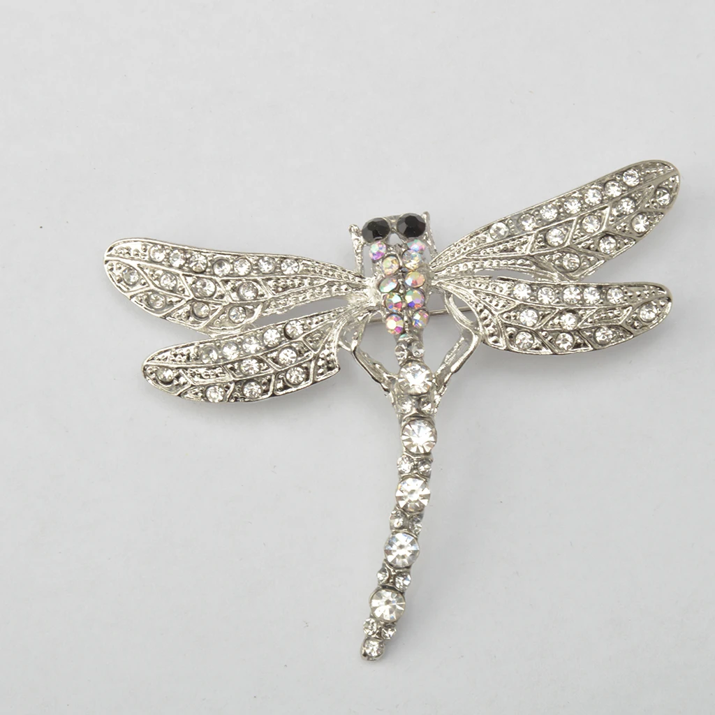 Crystal Vintage Dragonfly Brooches for Women Clip Bully Insect Brooch Pin Up Fashion Dress Coat Accessories Decoration Fiests