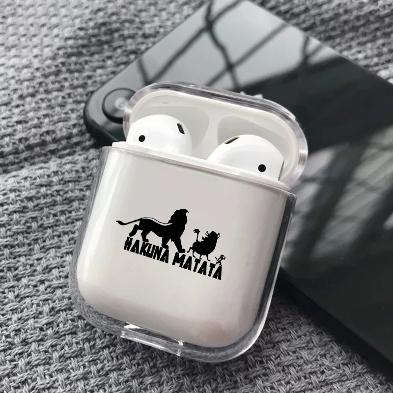 Прозрачный чехол для наушников Cool Lion King AirPods 1 2 Pro Беспроводная Bluetooth гарнитура
