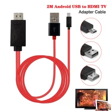 1080P HDMI Cable 2m Android USB to HDMI Adapter Micro USB to HDMI HD TV Cable Adapters for Android Samsung S3 S4 S5 Phones