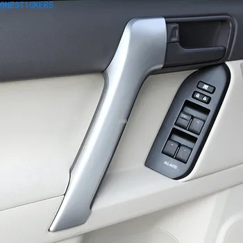

ABS Matte Silver Front Door Inner Armrest Trim Cover for Toyota Land Cruiser Prado 150 2010 2011 2012 2013 2014-2016 2017 2018