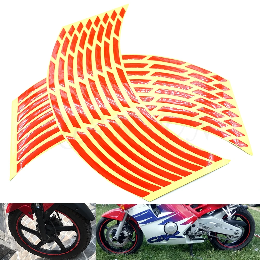 

Universal car motorcycle tire sticker reflective strip tape decal FOR Honda CB400 CB500F CB500X CB599 CB600 CB600F CB650F CB1000