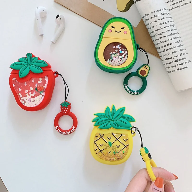 

Strawberry Avocado Wireless Bluetooth Earphone Case For Apple Airpods Silicone Headphones Cases For Airpods 2 Protective Cover