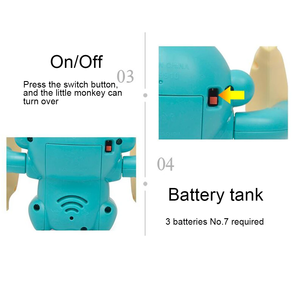 Милая подвижная обезьяна Электрический звуковой контроль с музыкой светодиодный Интерактивная детская игрушка