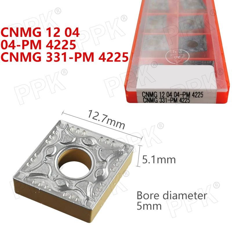 

10PCS CNMG 12 04 04-PM 4225 CNMG 331-PM 4225 Internal Turning Tool CNC Carbide Insert Turning Tools Blade Cutter Lathe Blade