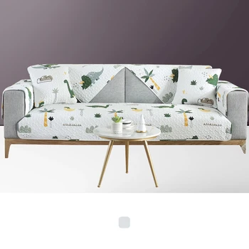 

Non-slip Covers Sofa Towel Cotton Dinosaur Printing Modern Couch Cushion Room For Quilted Sofa Universal Cover Living Slipcover