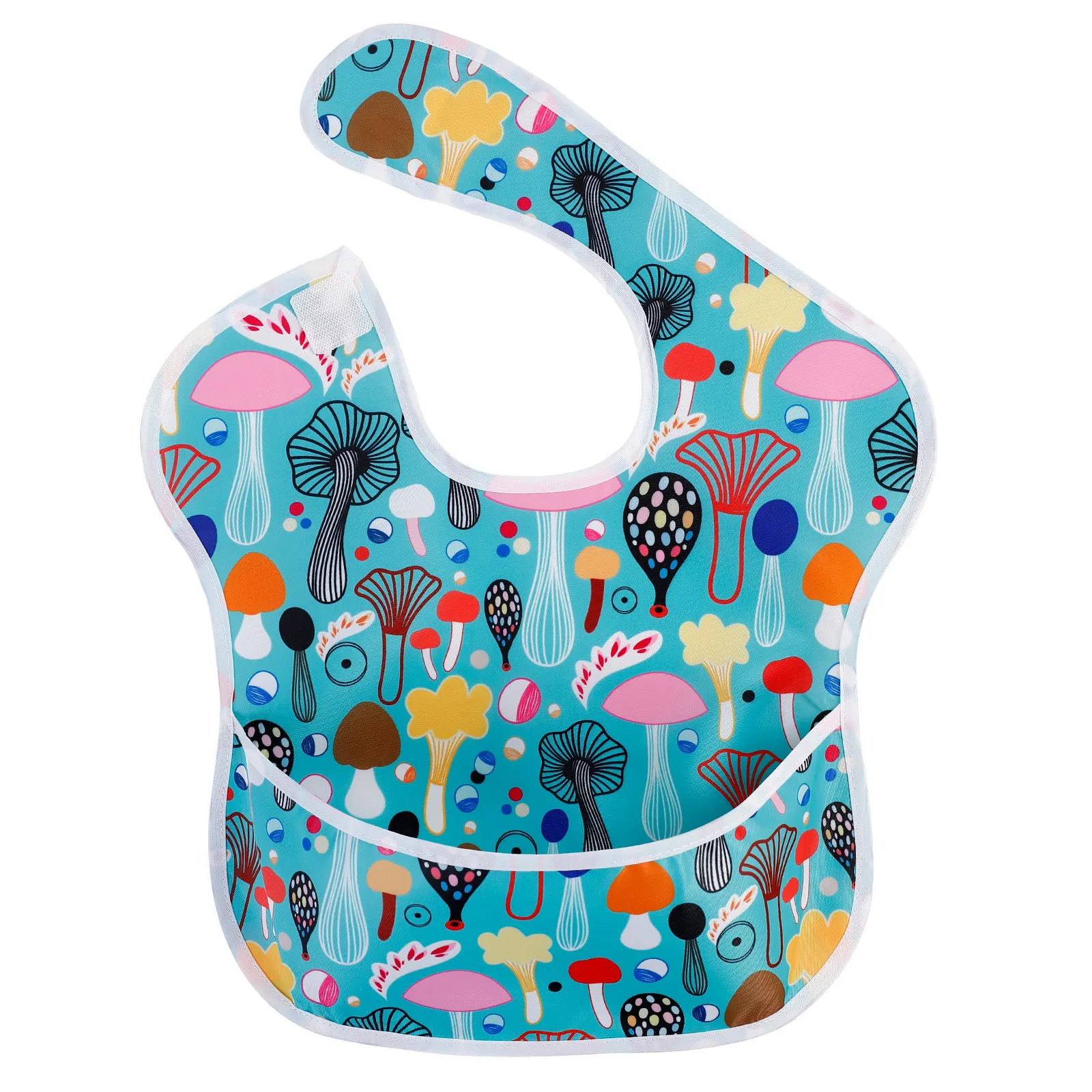 Baby Bibs 100% Polyester TPU Coating Feeding Bibs Washable Baby Bibs with Food Catcher for Baby Girls & Boys Waterproof Bibs baby accessories drawing	 Baby Accessories