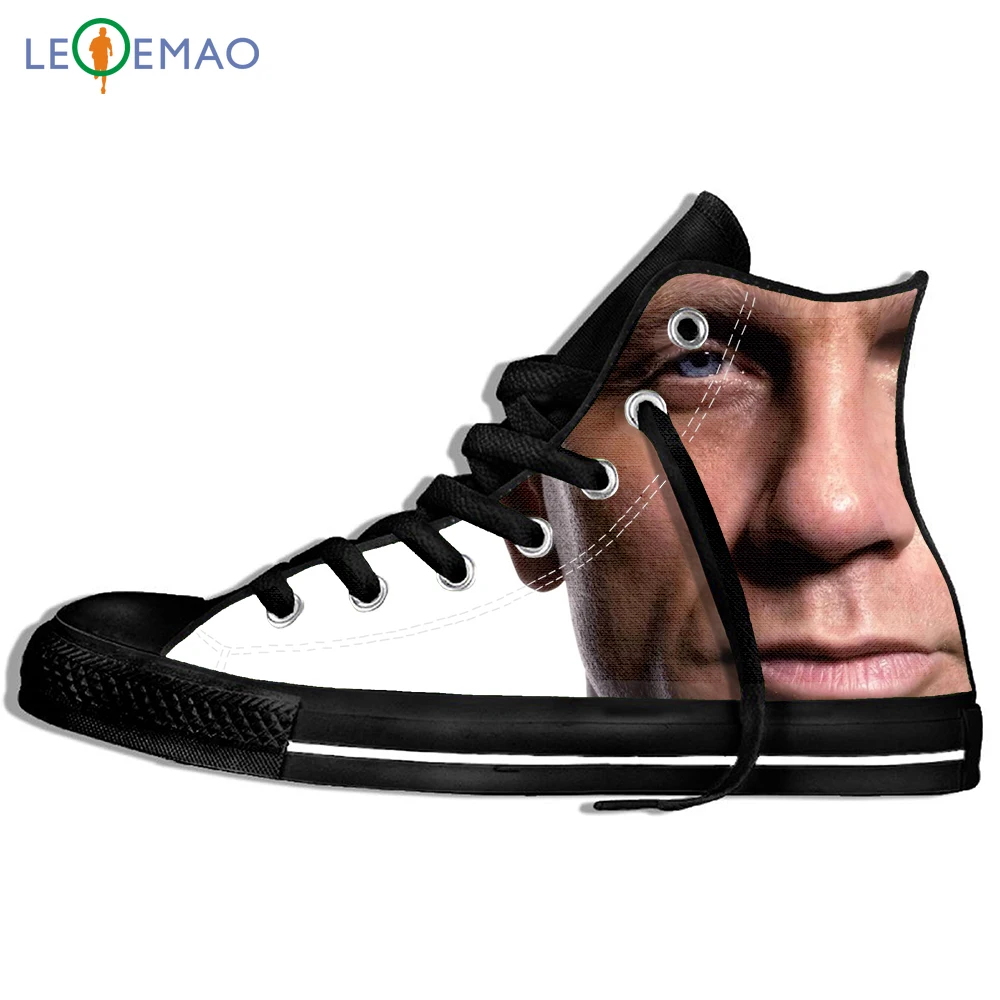 Custom Image Printing Sneakers Movie Film James Bond 007 Design Funny Unisex Graphic Premium Streewear Canvas Walking Shoes | Спорт и