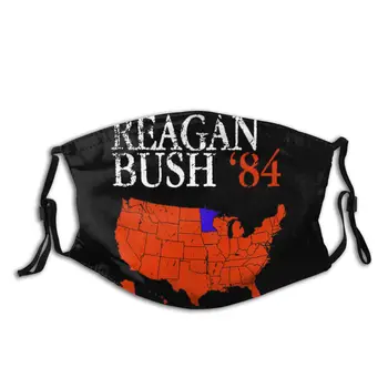 

Reagan Bush '84 Reusable Face Mask George 1984 Anti Haze Dustproof Protection Cover Respirator Muffle Mask with Filters
