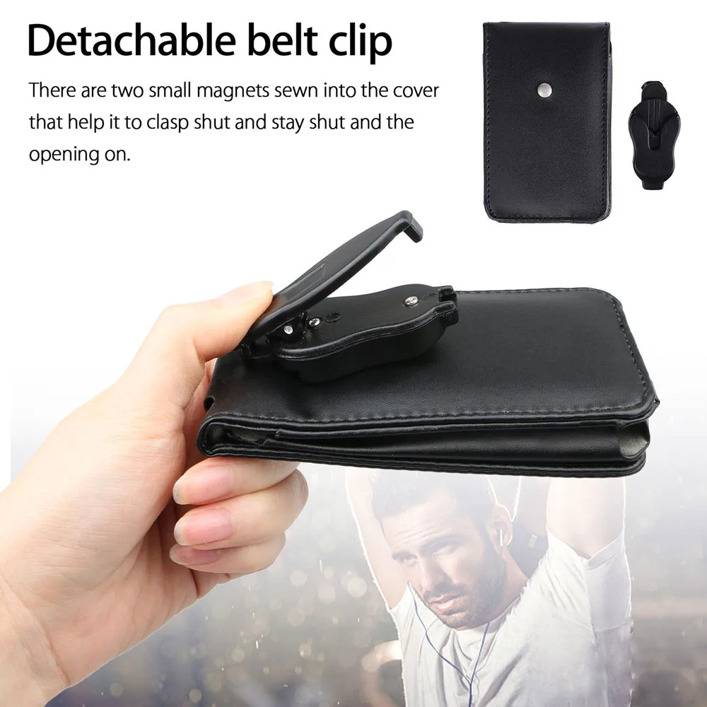 Magnetic Leather Sleeve Pouch Case W/Belt Clip for iPod Classic 80GB/120GB/160GB 